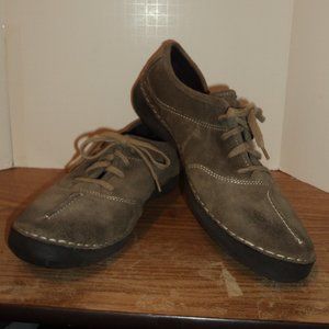 Josef Seibel Women's Size 42 (US 11) Shoes Loafers Suede Taupe Lace Up